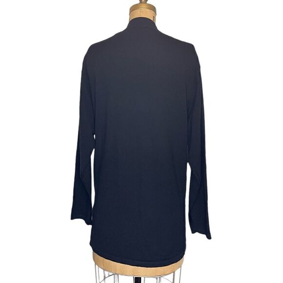 Black Merino Wool longline Jacket Cardigan - Lord & Taylor size Large - Picture 5 of 9